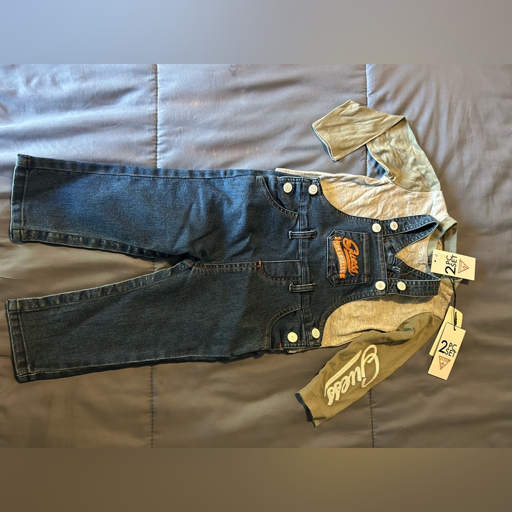 Guess overall baby set sz 12 months  nwt